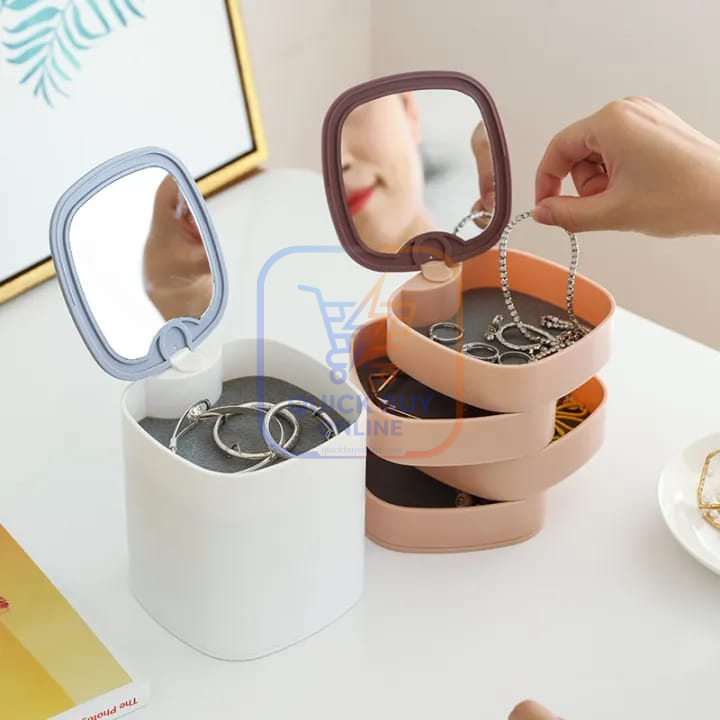 Rotating Jewelry & Makeup Organizer Box