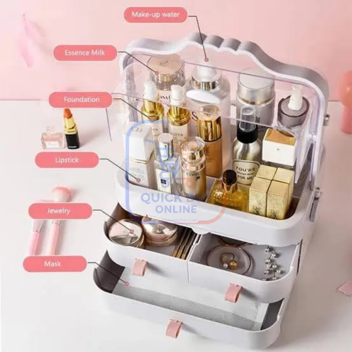 Makeup Organizer Box with Storage Drawer